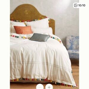 Anthropologie Lindi Fringe Duvet • queen + 2 Shams